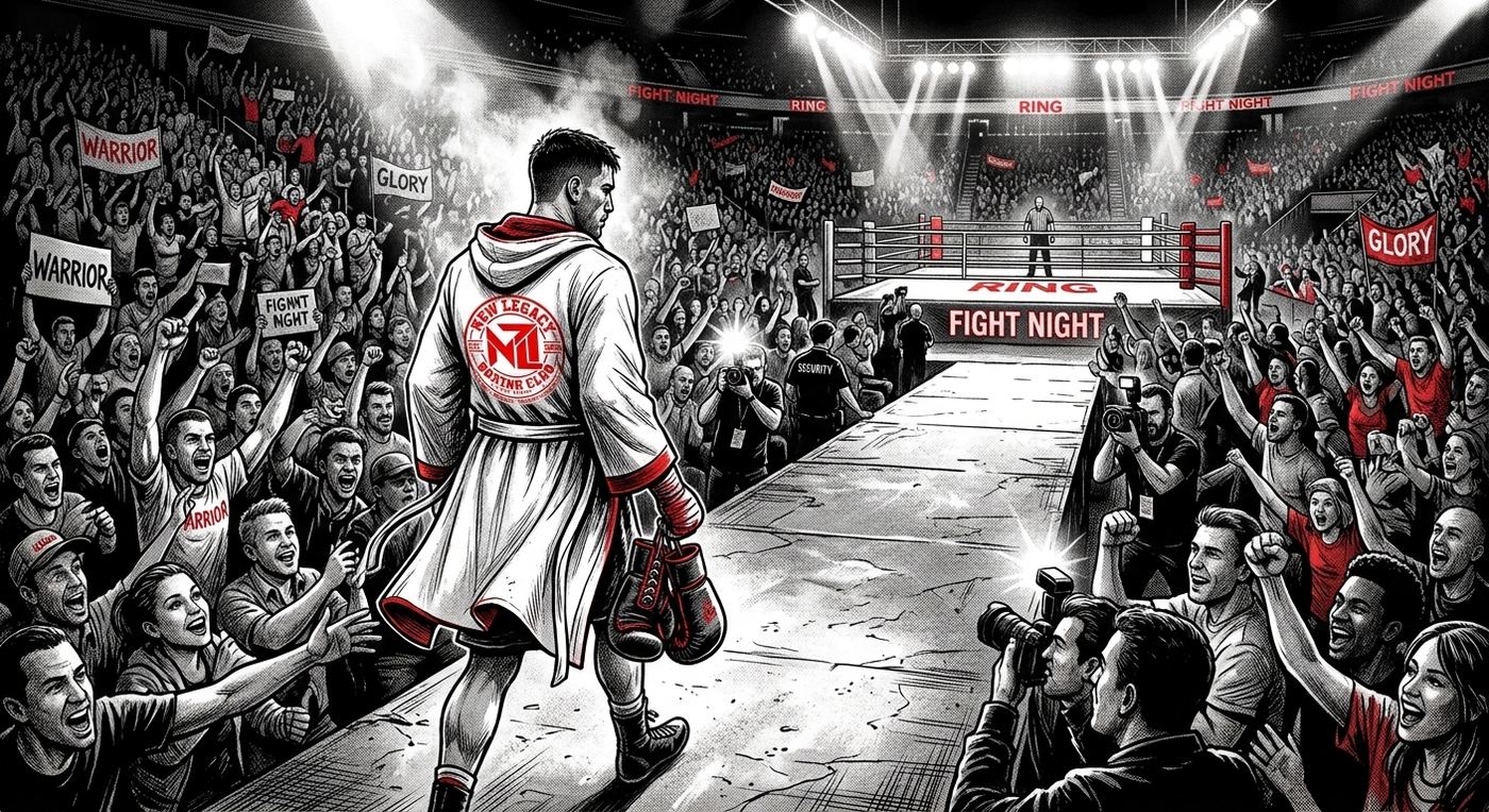 Boxer stepping into the ring