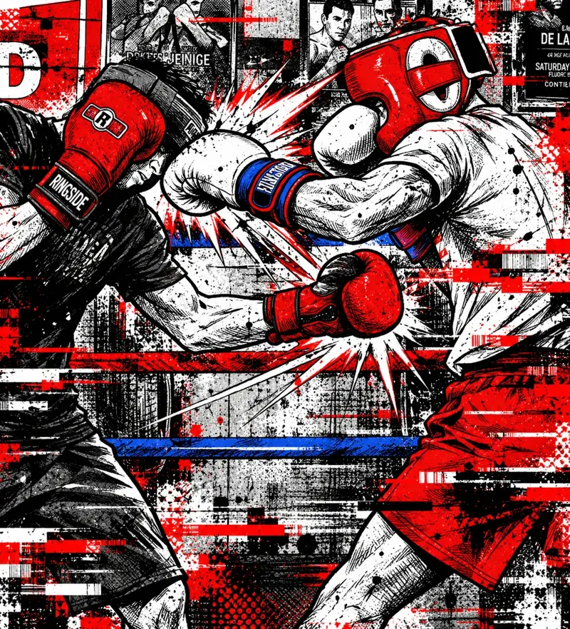 Competition boxers sparring in the ring